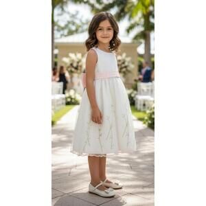 Sweet Pea & Lilli Girls Easter Dress Size 5 Floral Special Occasion